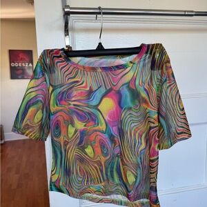 Multicolor Abstract Women's Top
